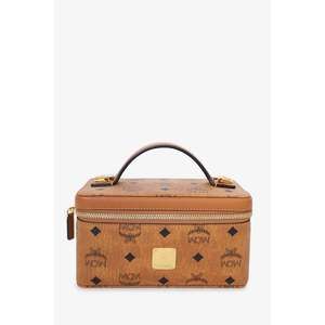 MCM Brown Monogram Leather Rockstar Vanity Case with Strap